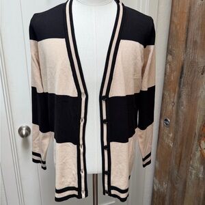 Industry Striped Black and Cream Women's Sweater Size Medium